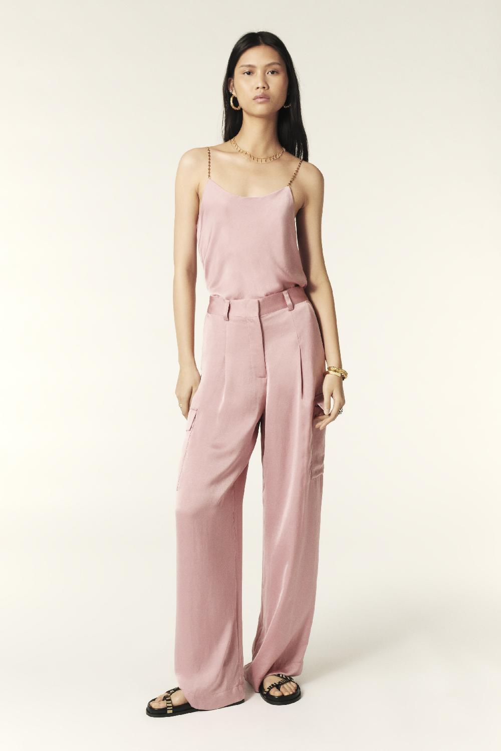 ba&sh Pantalon Cargo Cary Vieux Rose
