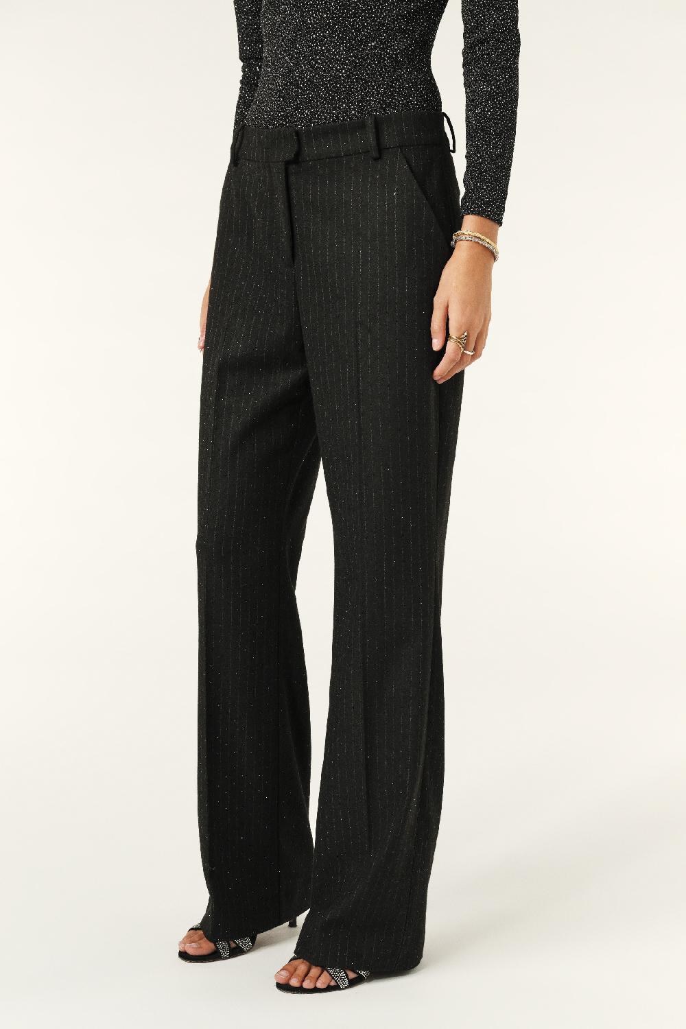 ba&sh Pantalon Costume Strass Papooz Noir