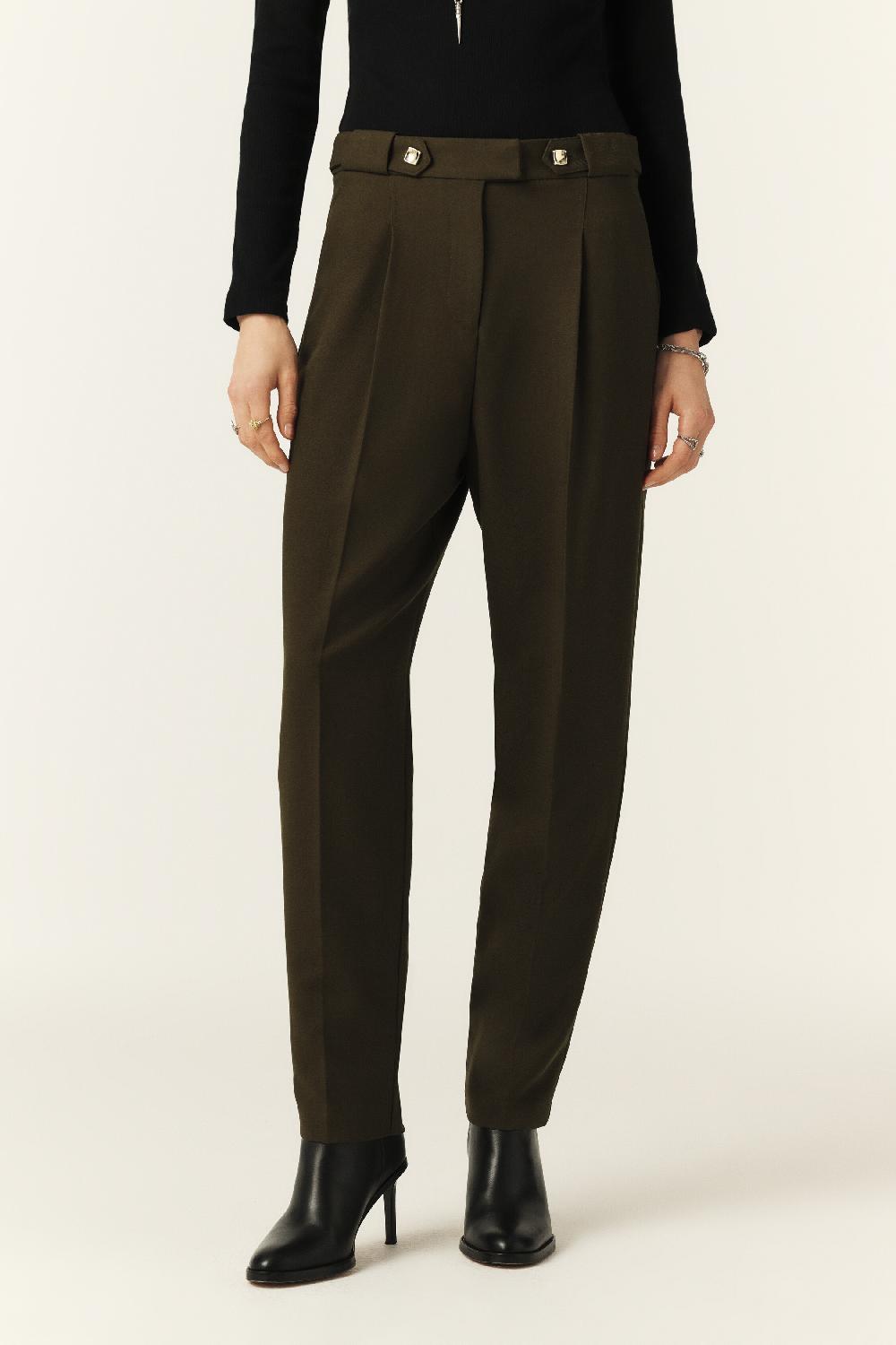 Ba&sh Pantalon Coupe Carotte Jude Kaki