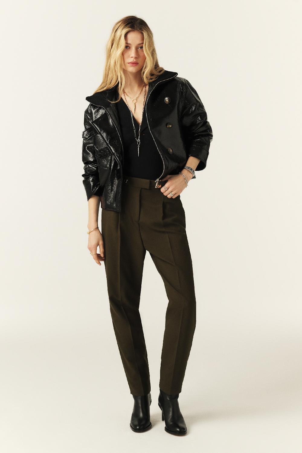 Ba&sh Pantalon Coupe Carotte Jude Kaki