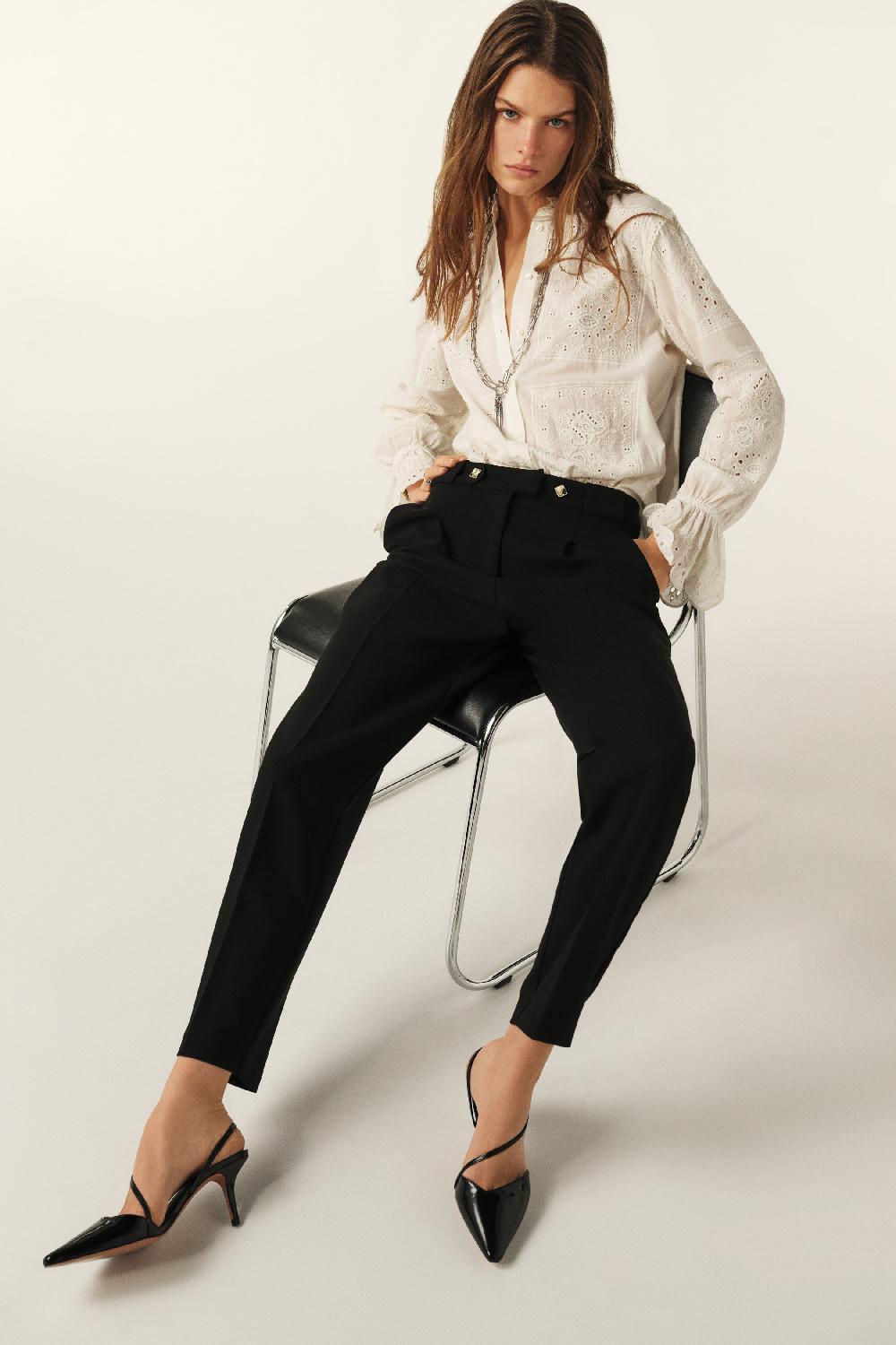 Ba&sh Pantalon Coupe Carotte Jude Noir