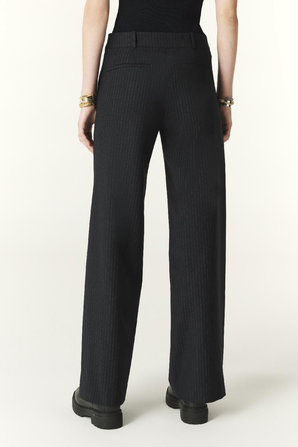 Ba&sh Pantalon Coupe Droite Pistachio Bleu Nuit