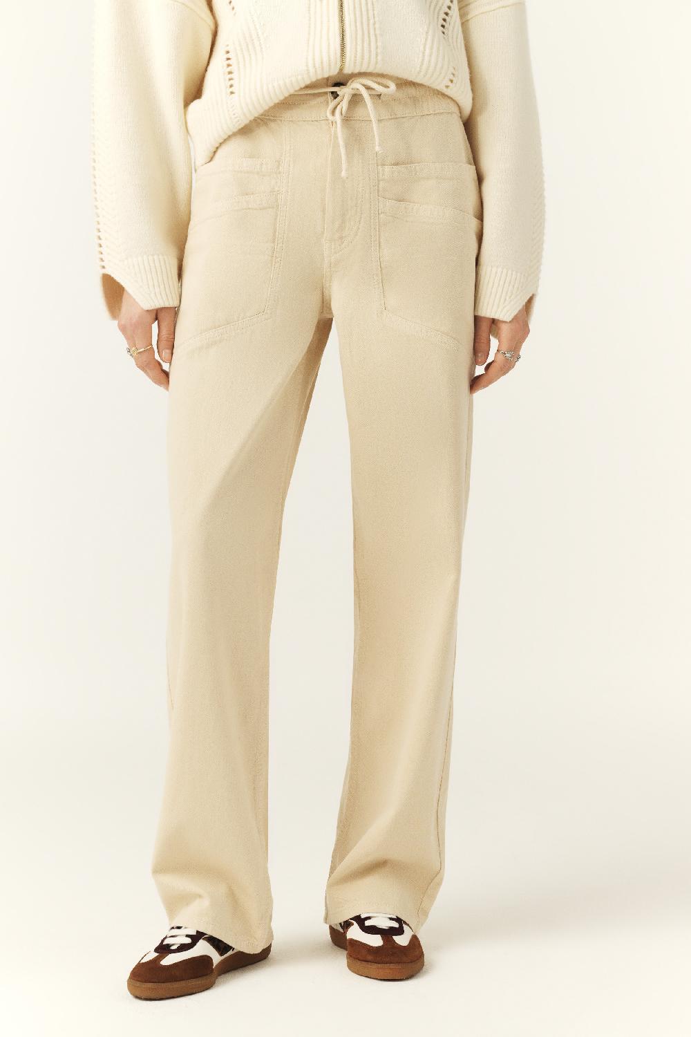 Ba&sh Pantalon Droit Ample Fima Blanc Ecru