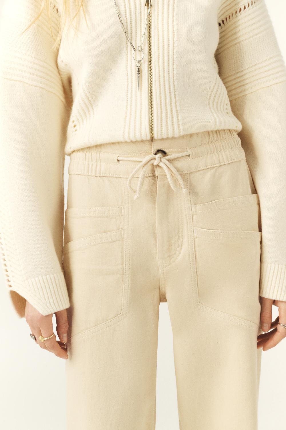 Ba&sh Pantalon Droit Ample Fima Blanc Ecru