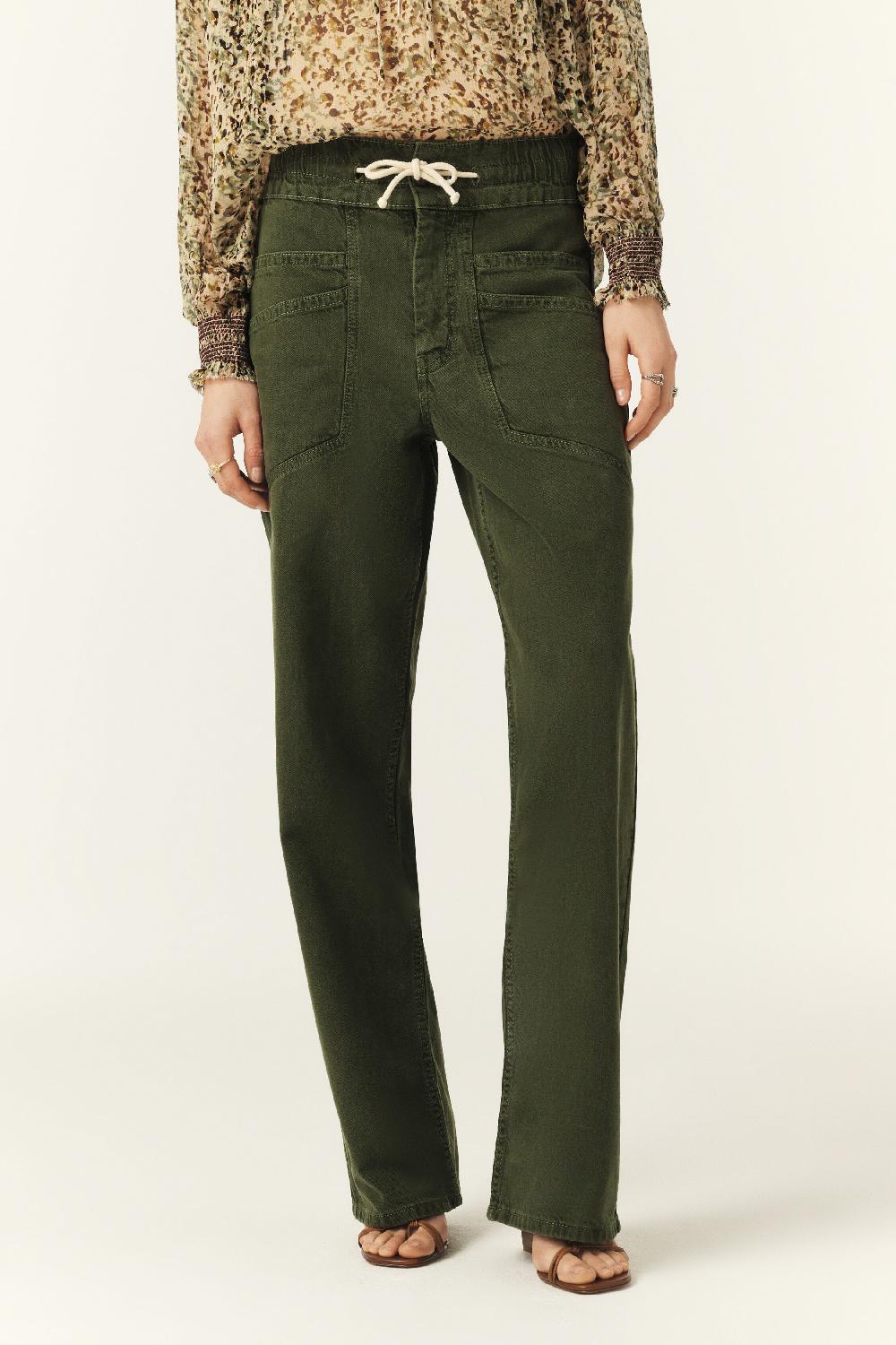 Ba&sh Pantalon Droit Ample Fima Kaki