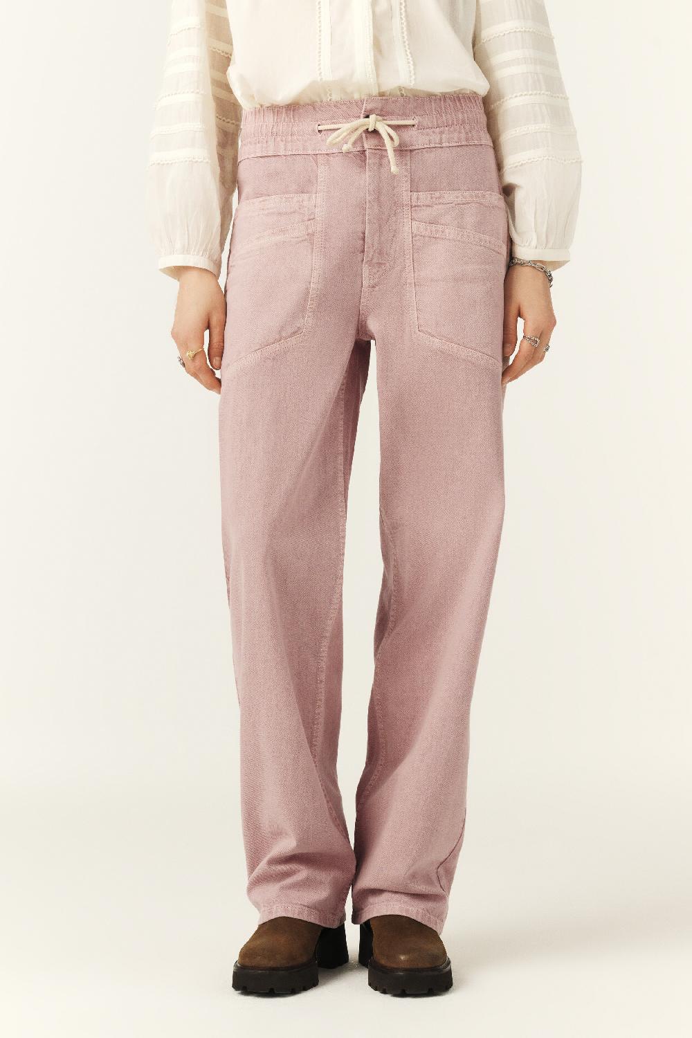 Ba&sh Pantalon Droit Ample Fima Rose