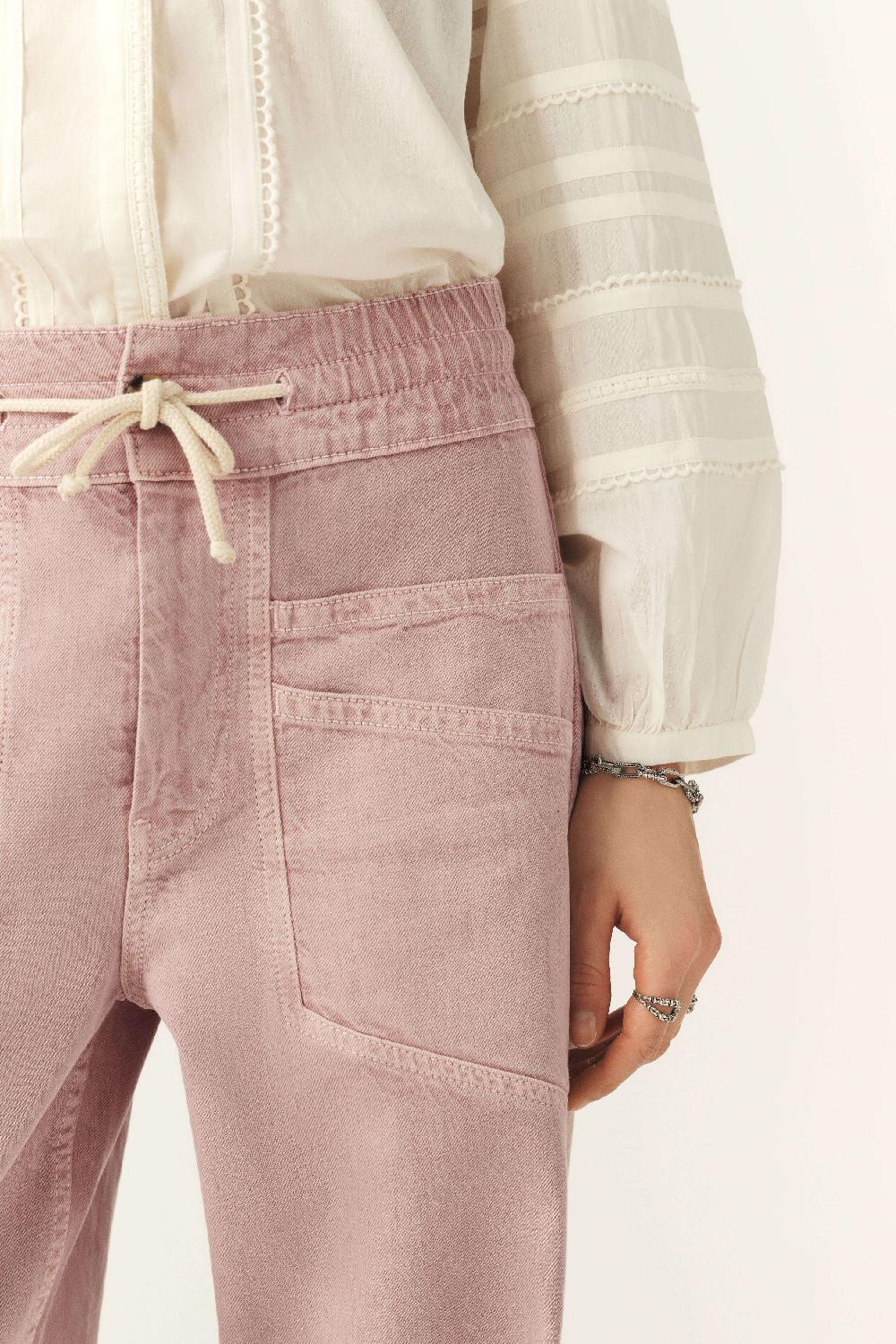 Ba&sh Pantalon Droit Ample Fima Rose