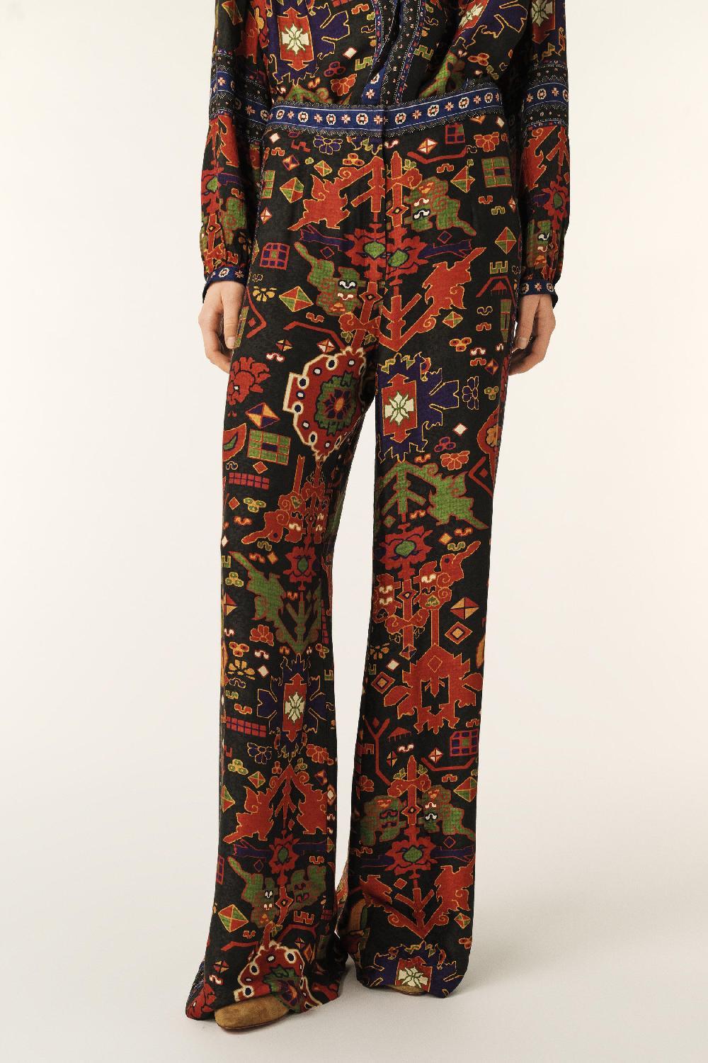 Ba&sh Pantalon Droit Imprimé Vlyde Noir