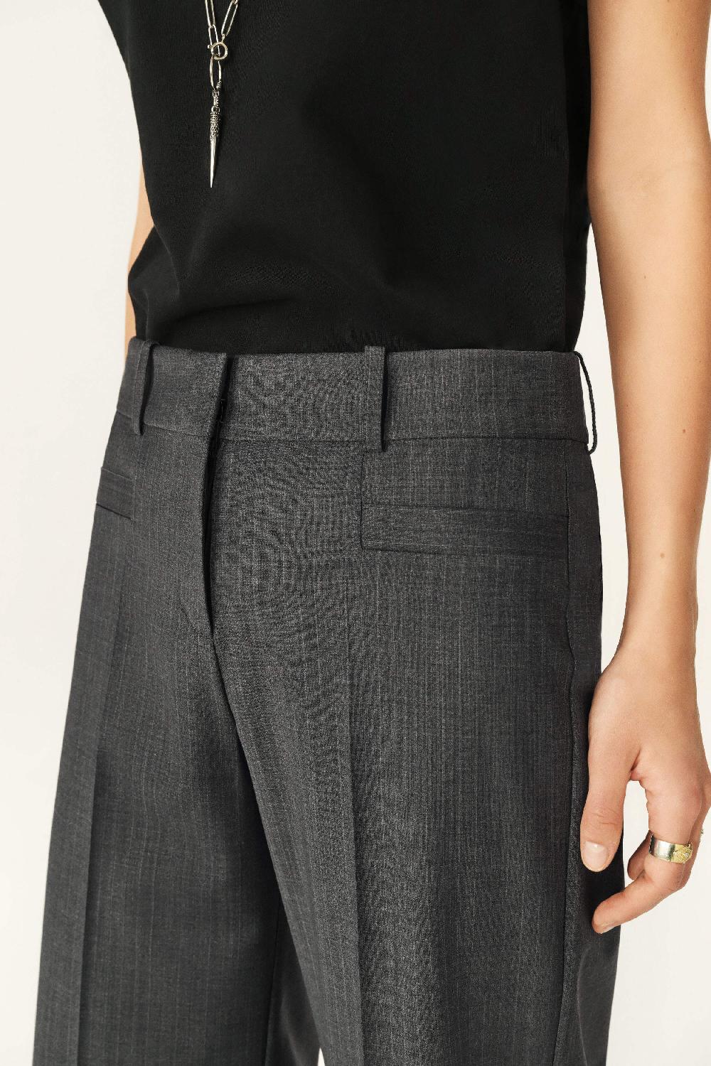 Ba&sh Pantalon Droit Pistachio Gris