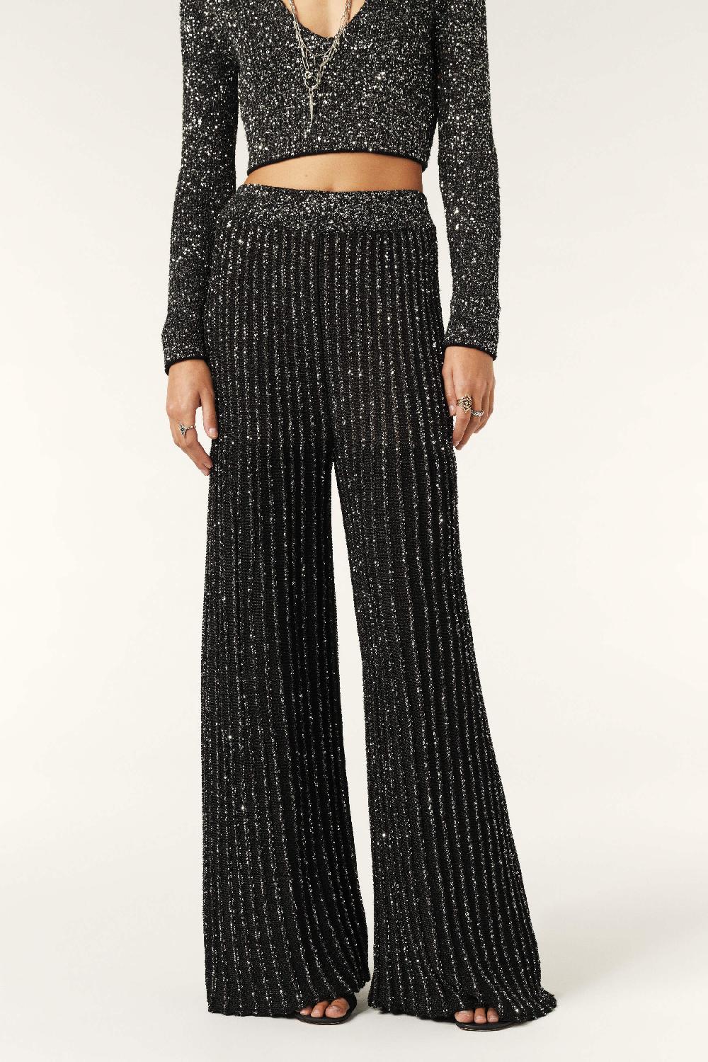 Ba&sh Pantalon En Maille Donna Noir