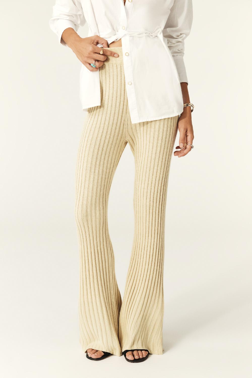 Ba&sh Pantalon En Maille Juston Beige