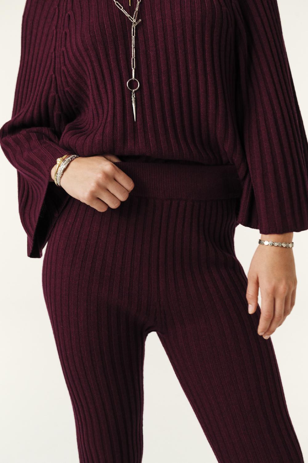 Ba&sh Pantalon En Maille Juston Prune