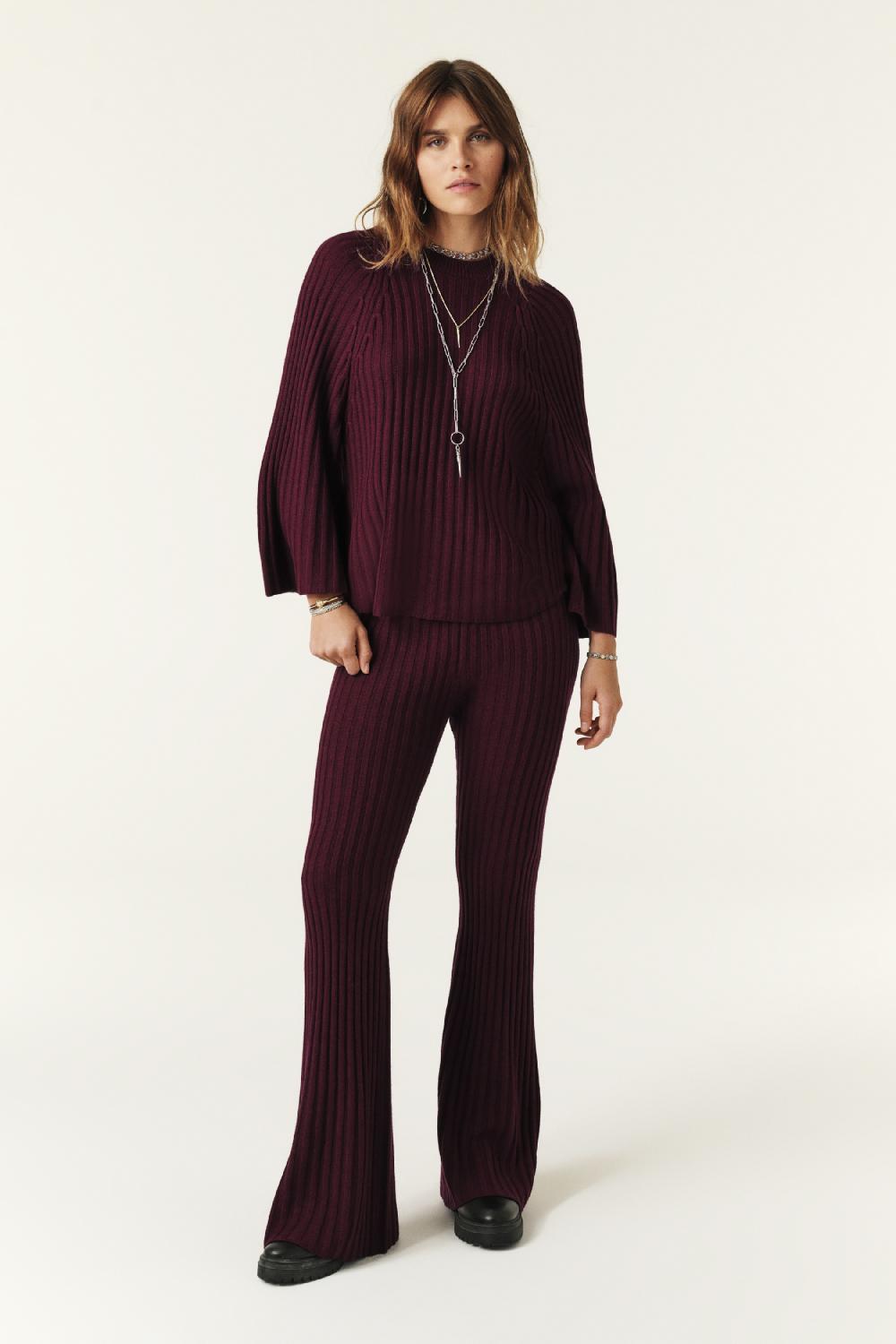 ba&sh Pantalon En Maille Juston Prune