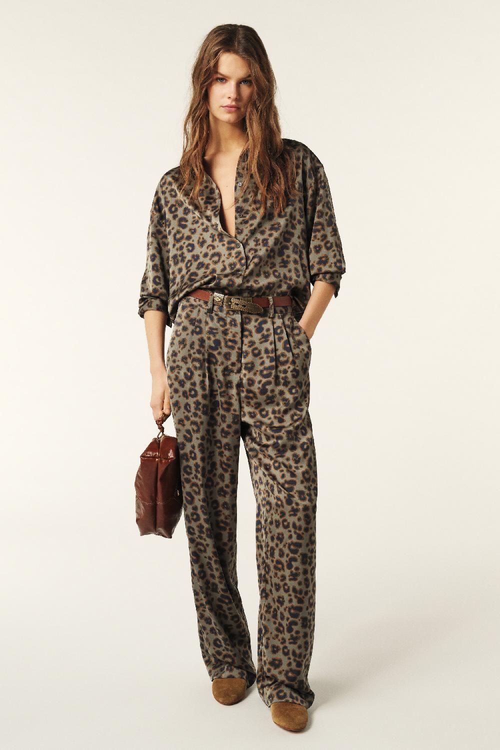 Ba&sh Pantalon Fluide Bloy Kaki