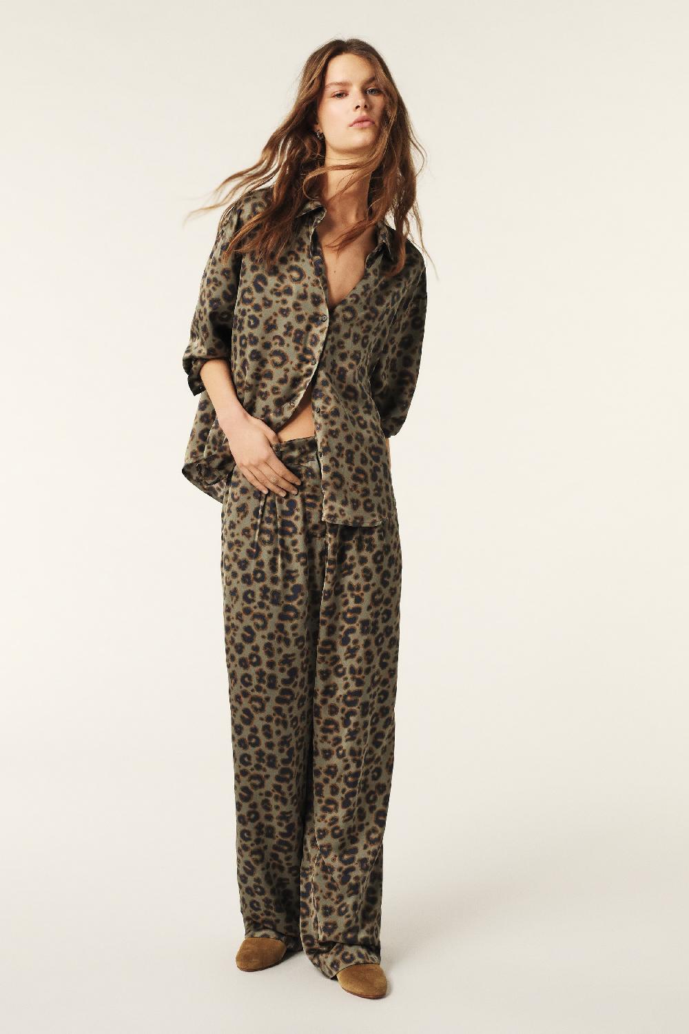 Ba&sh Pantalon Fluide Bloy Kaki