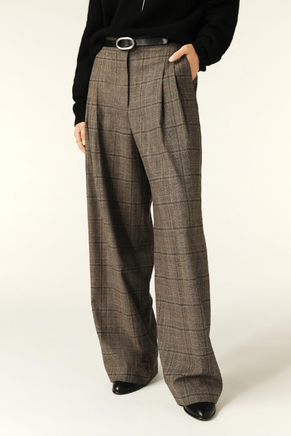 Ba&sh Pantalon Inspiration Masculine Cadwin Marron