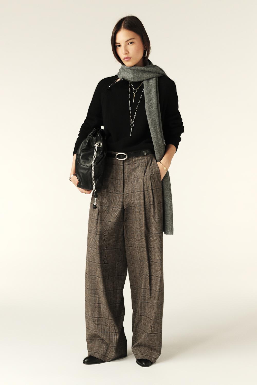ba&sh Pantalon Inspiration Masculine Cadwin Marron
