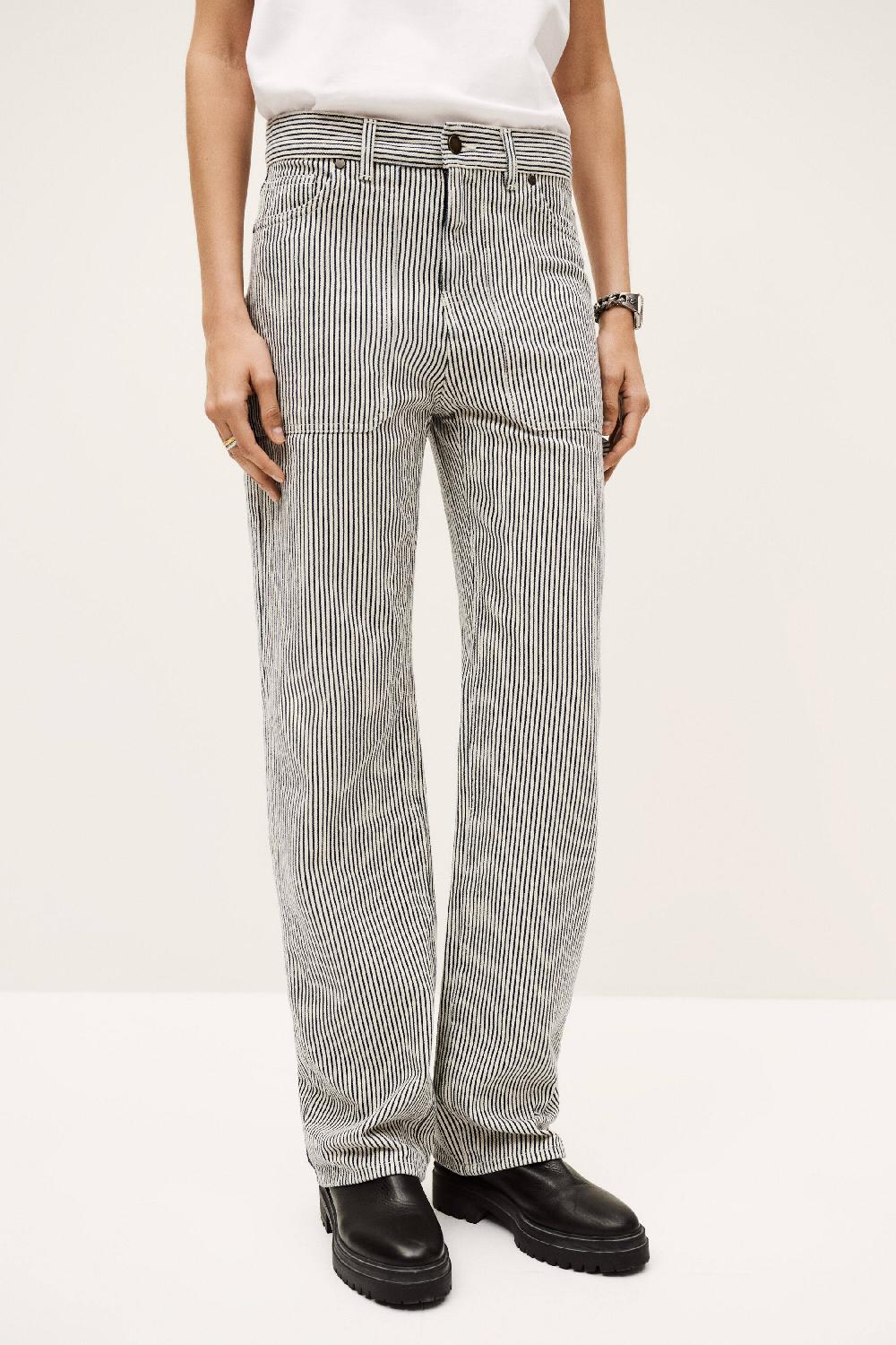 Ba&sh Pantalon Large Carpenter Blanc Ecru