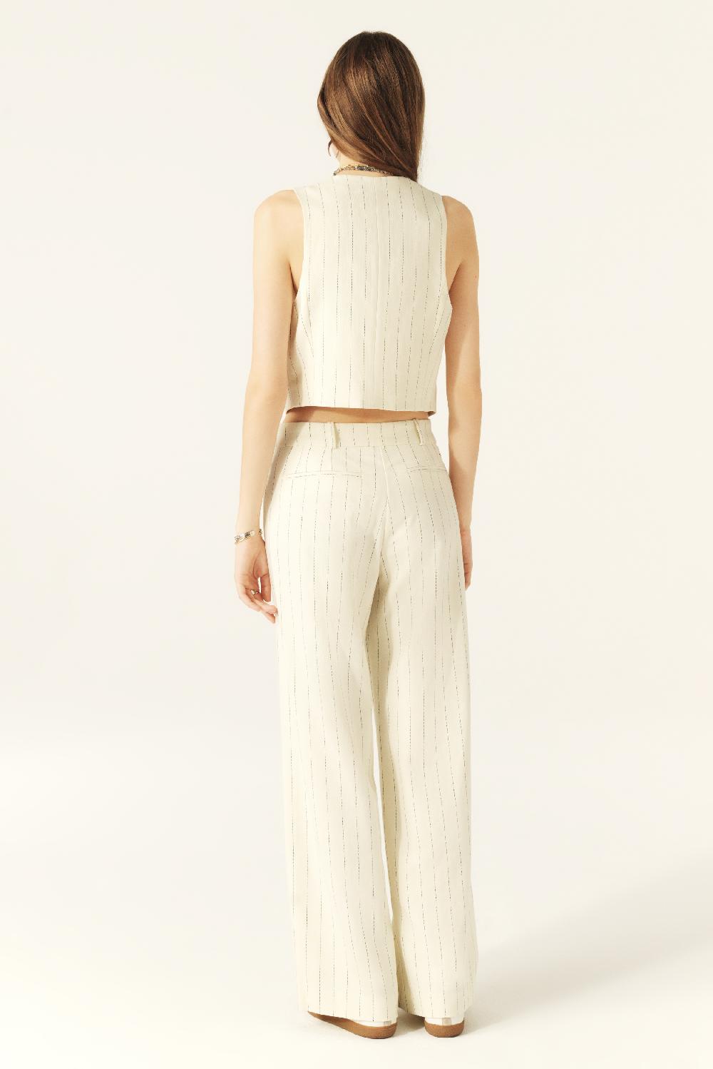 Ba&sh Pantalon Large Elouan Blanc Ecru