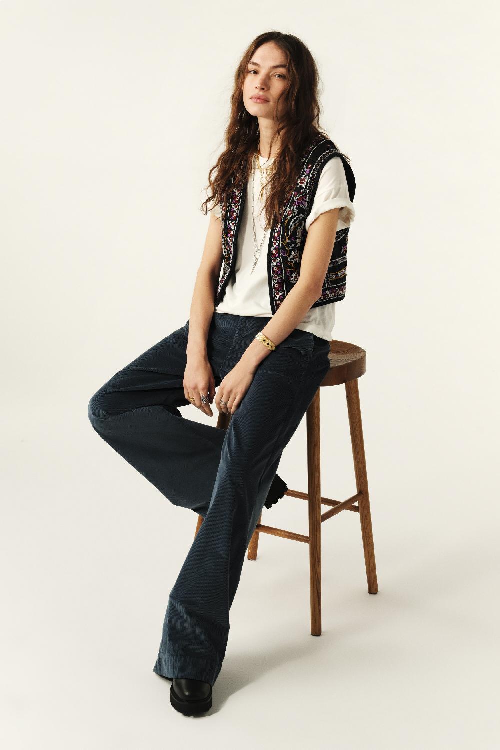 Ba&sh Pantalon Large Nali Bleu