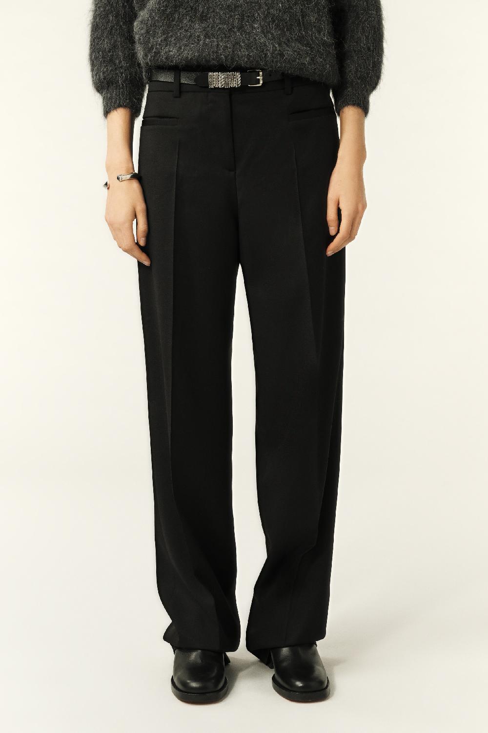 Ba&sh Pantalon Large Vamore Noir