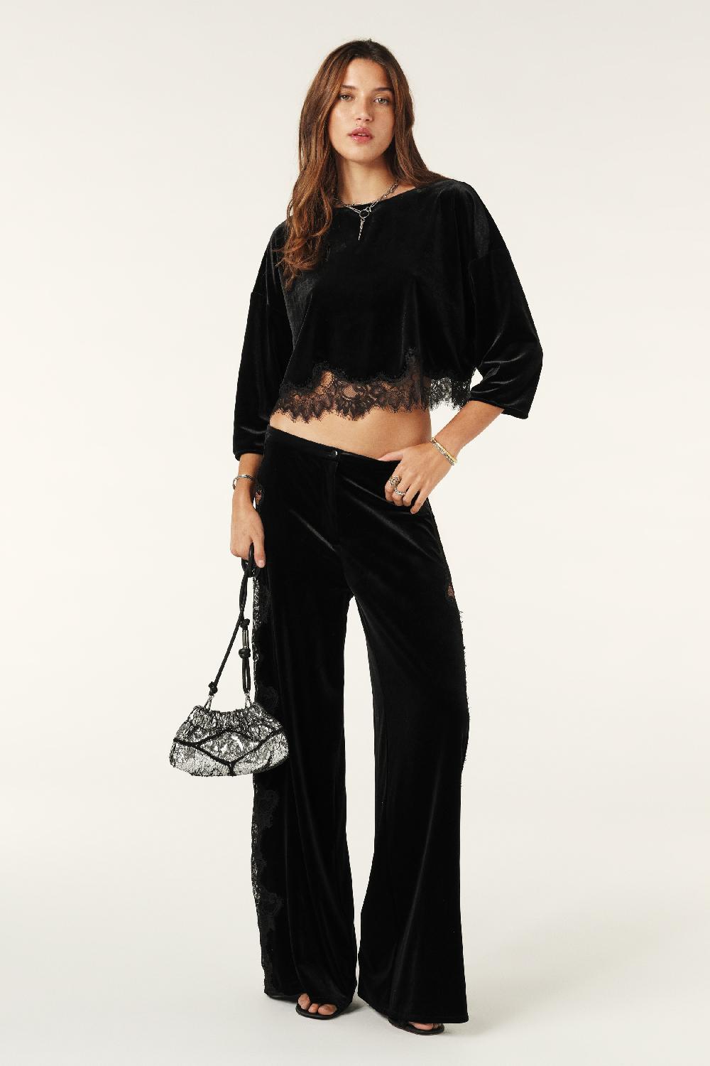 ba&sh Pantalon Large Vivy Noir