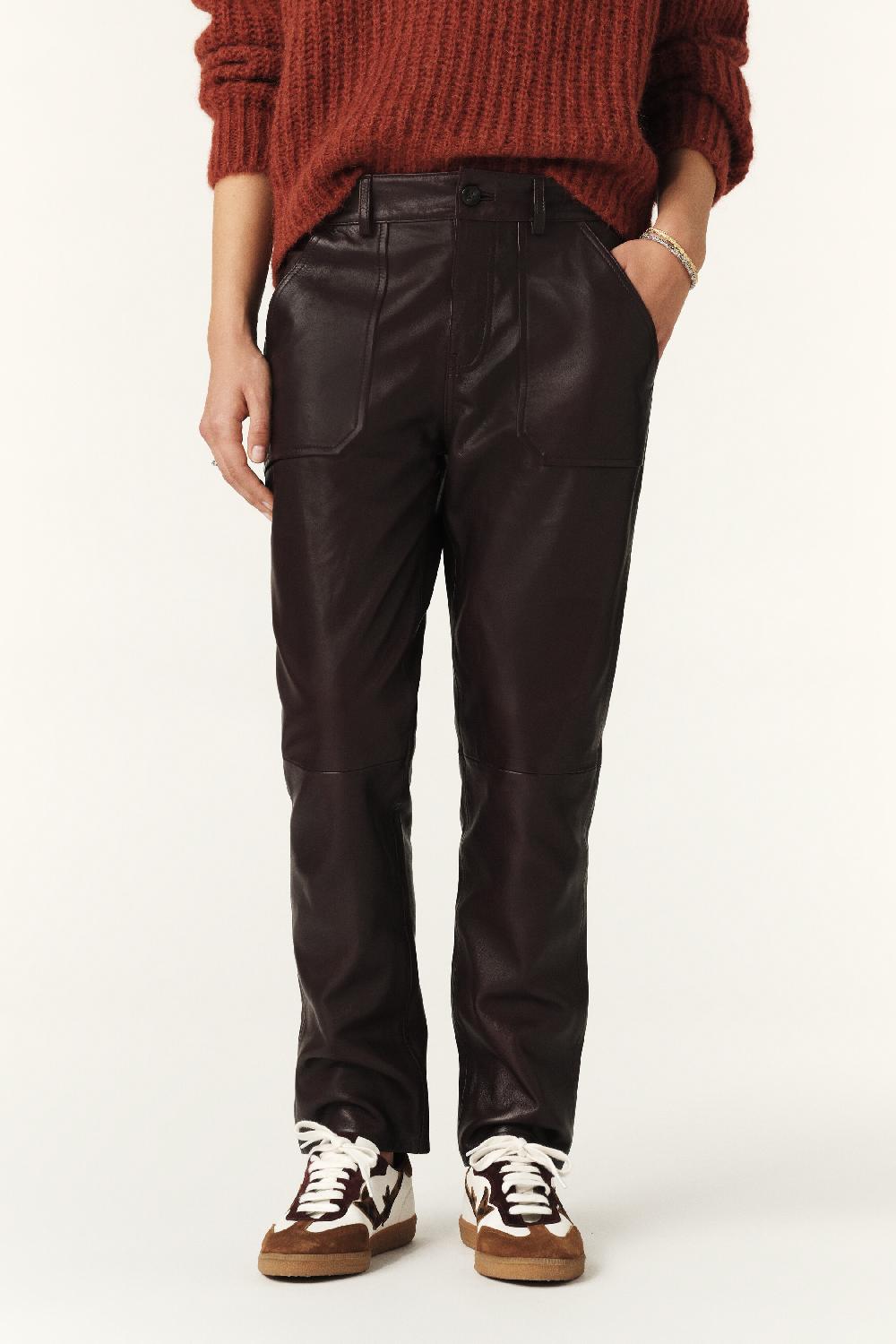 Ba&sh Pantalon Style Worker Kelly Prune