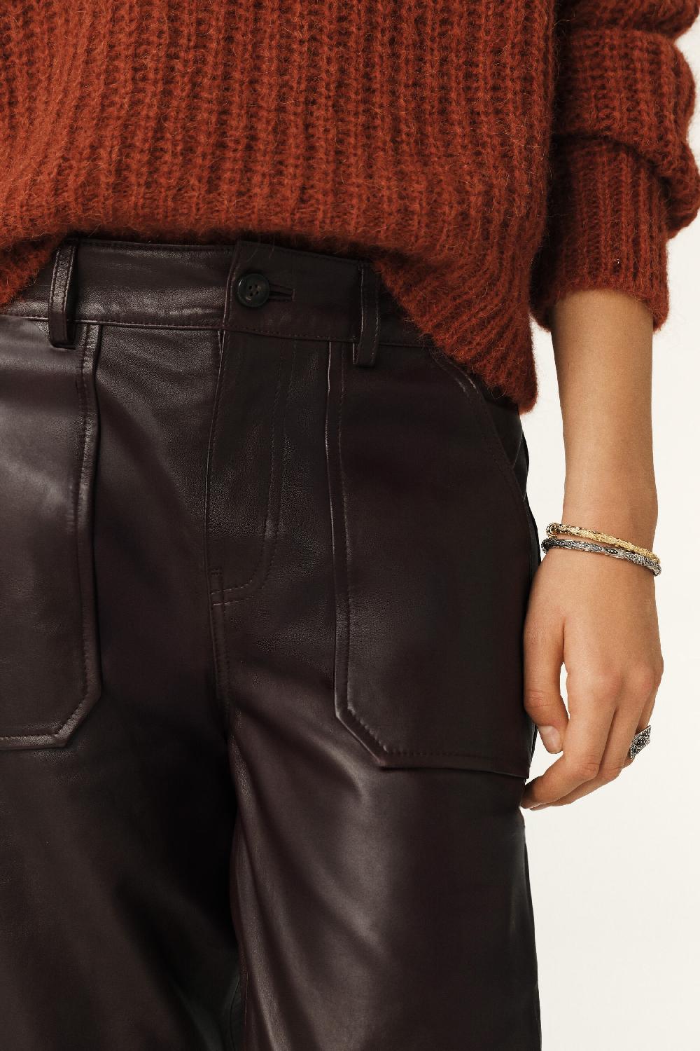 Ba&sh Pantalon Style Worker Kelly Prune