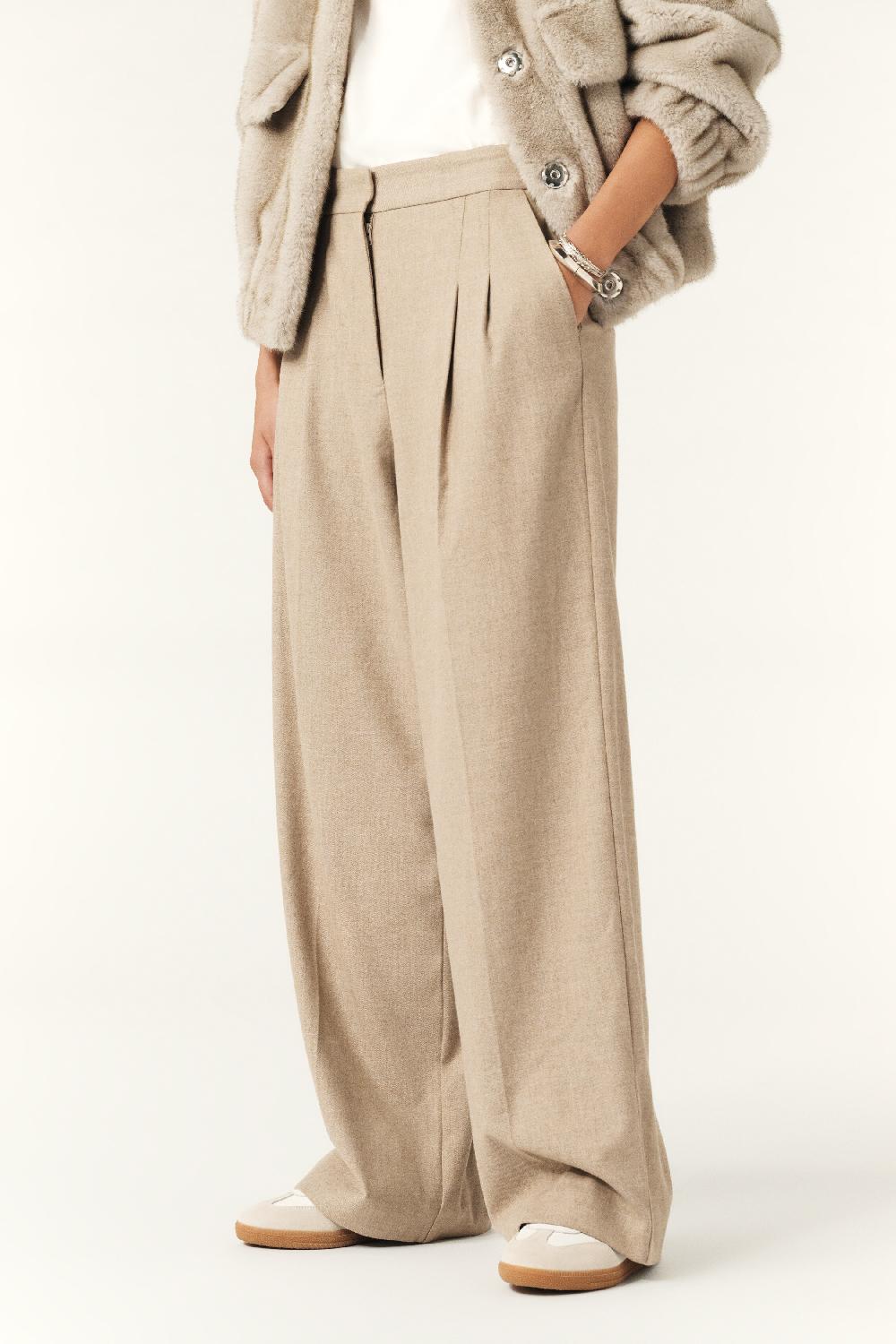 Ba&sh Pantalon Taille Haute Bedwin Blanc Ecru