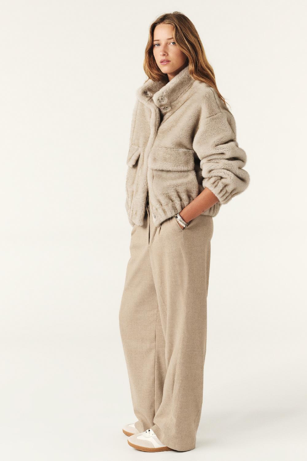 Ba&sh Pantalon Taille Haute Bedwin Blanc Ecru