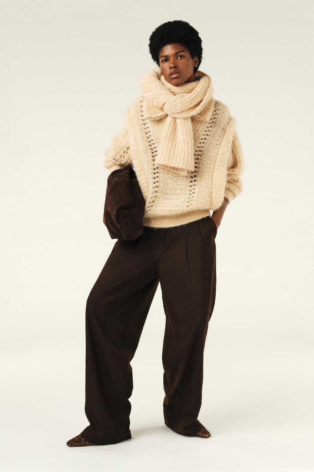 Ba&sh Pantalon Taille Haute Bedwin Chocolat