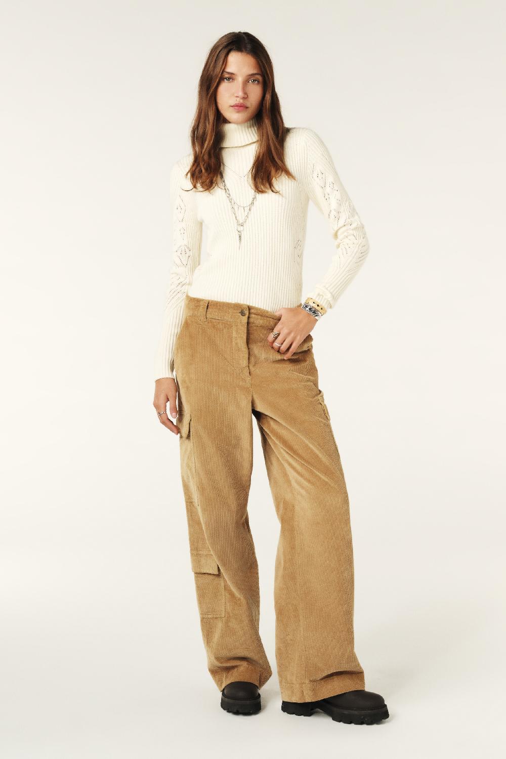 ba&sh Pantalon Taille Haute Plato Beige