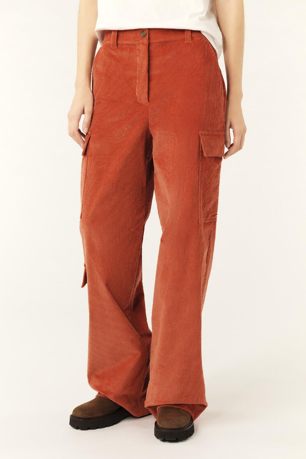 Ba&sh Pantalon Taille Haute Plato Rouille