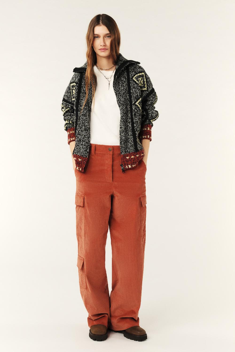 ba&sh Pantalon Taille Haute Plato Rouille