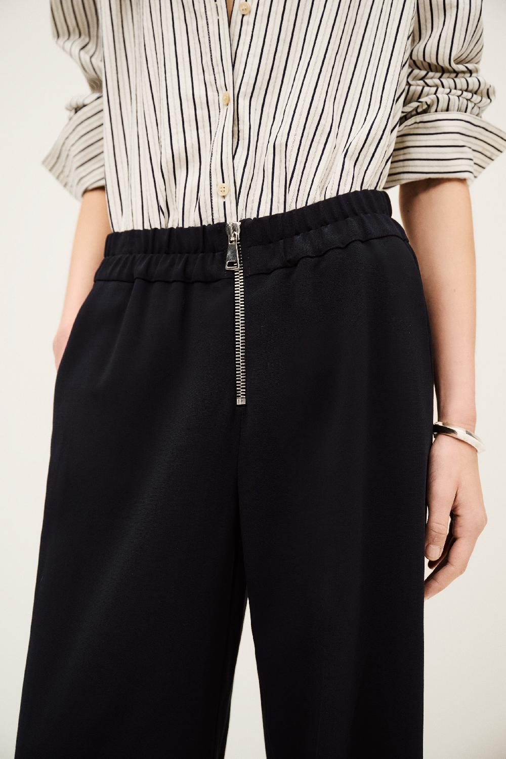 Ba&sh Pantalon Tailleur Large Carlos Bleu Nuit