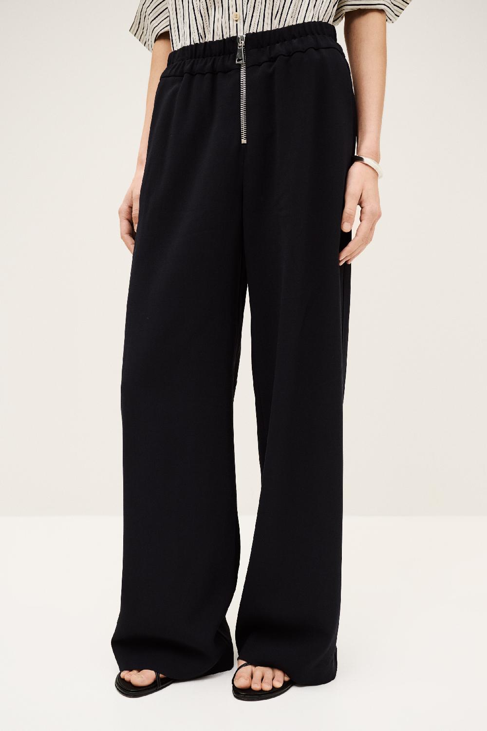 Ba&sh Pantalon Tailleur Large Carlos Bleu Nuit