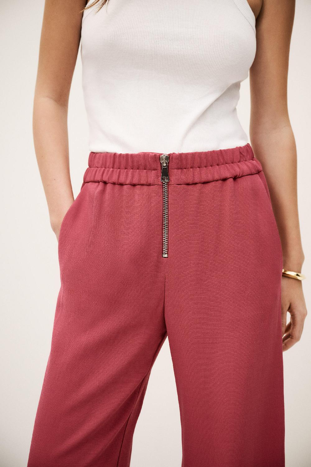 Ba&sh Pantalon Tailleur Large Carlos Rose