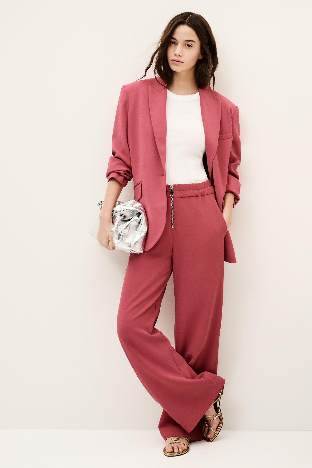 ba&sh Pantalon Tailleur Large Carlos Rose