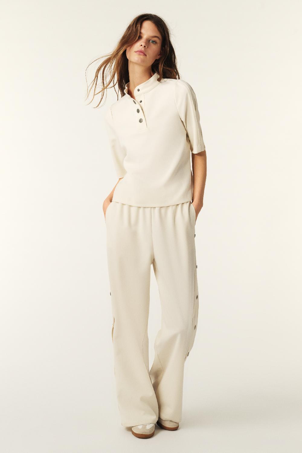 ba&sh Pantalon Tyle Casual Josta Blanc Ecru