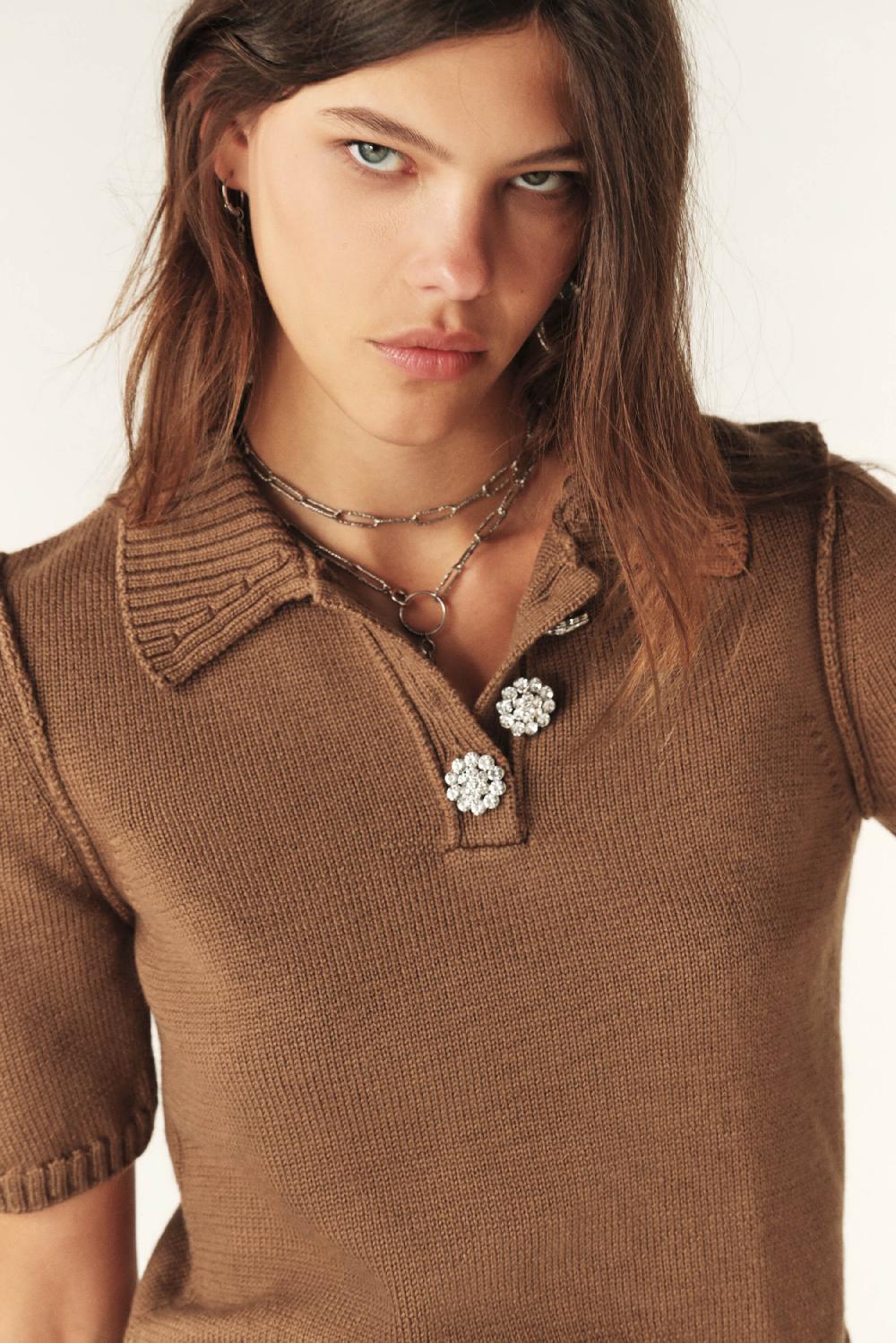 Ba&sh Polo Court Tylak Marron