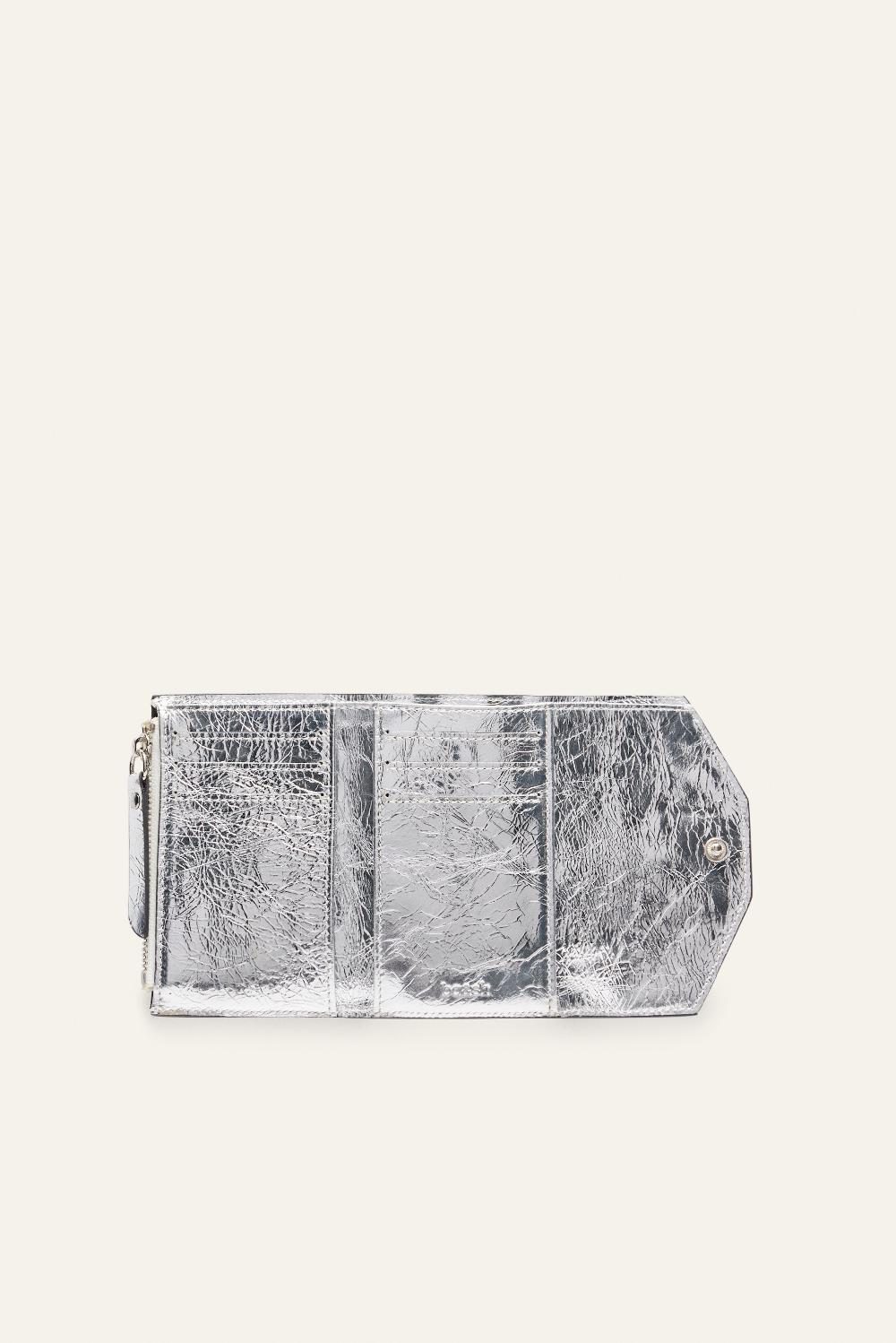 Ba&sh Porte-Carte Laminé Cuir Trifold Gris