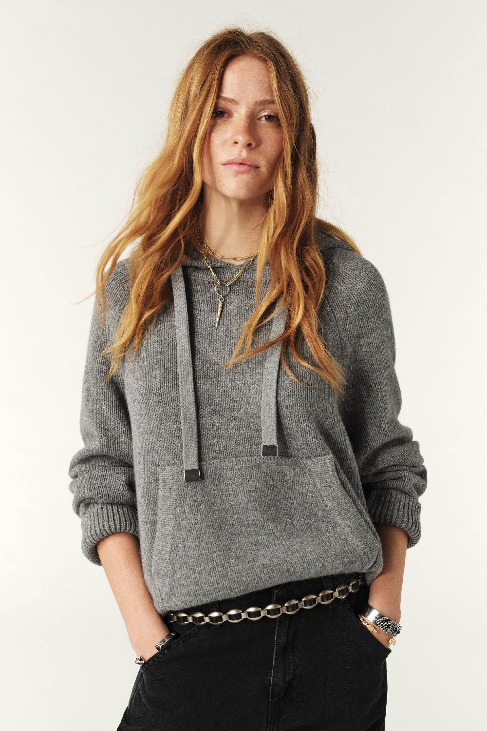 ba&sh Pull à Capuche Yonda Gris