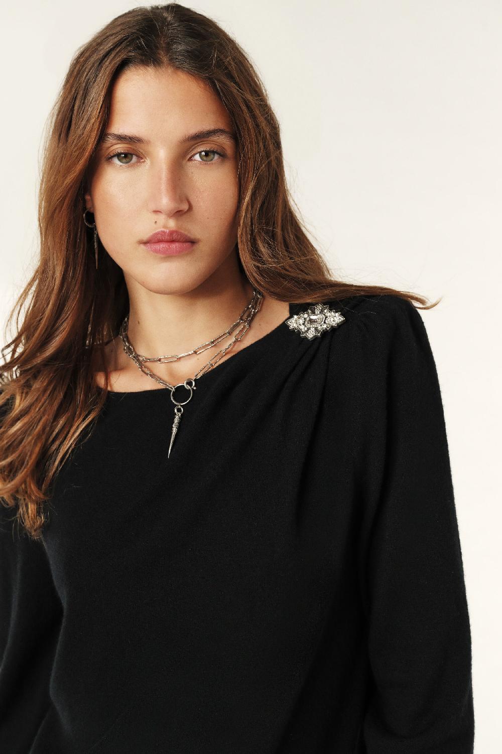 Ba&sh Pull Avec Broche Briana Noir