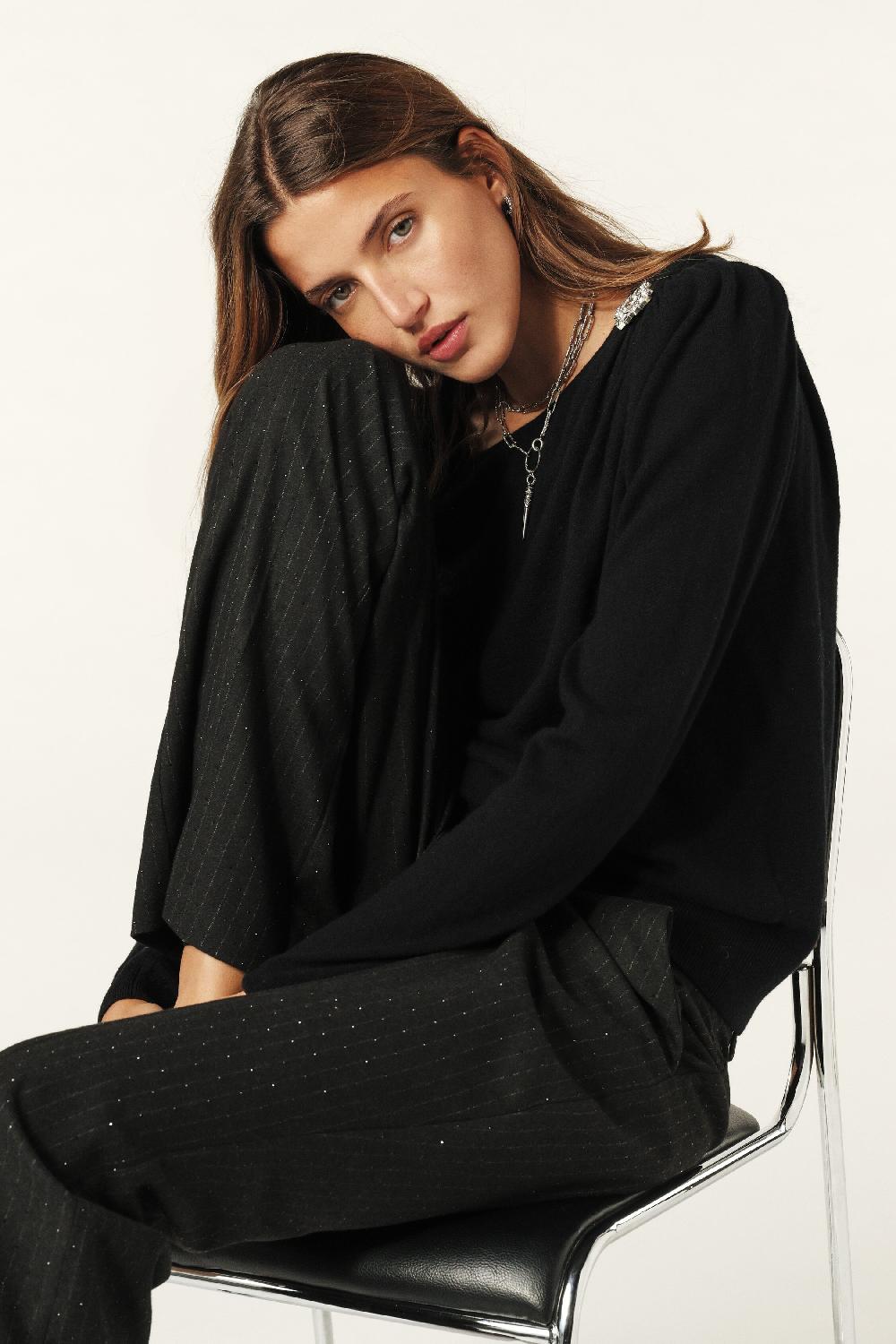 Ba&sh Pull Avec Broche Briana Noir