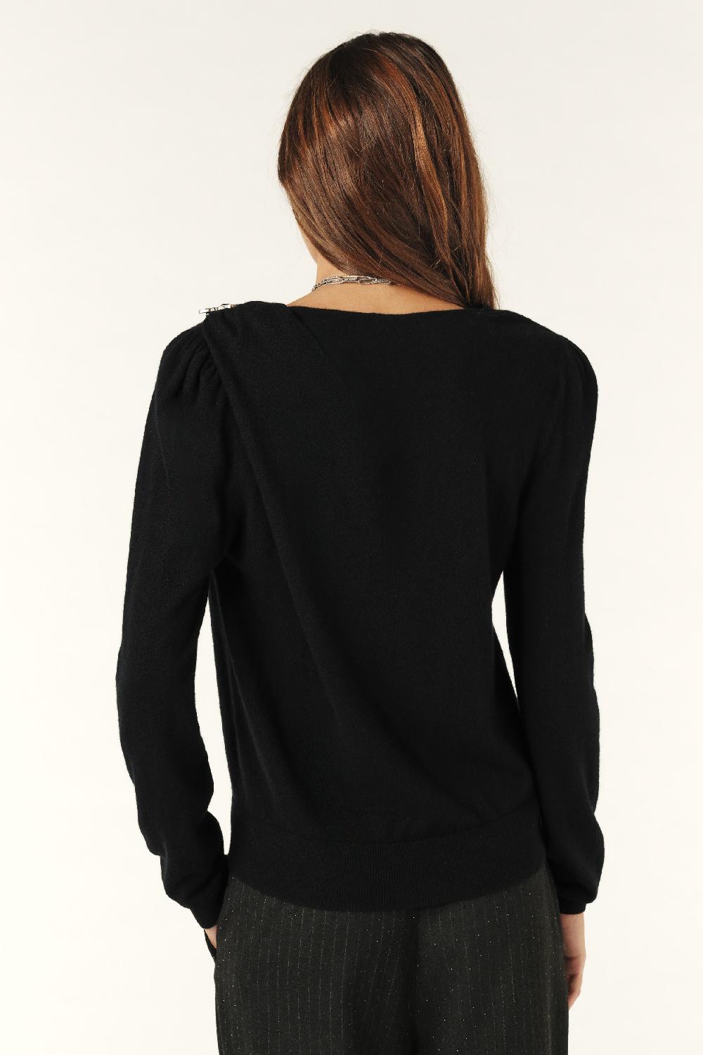 Ba&sh Pull Avec Broche Briana Noir