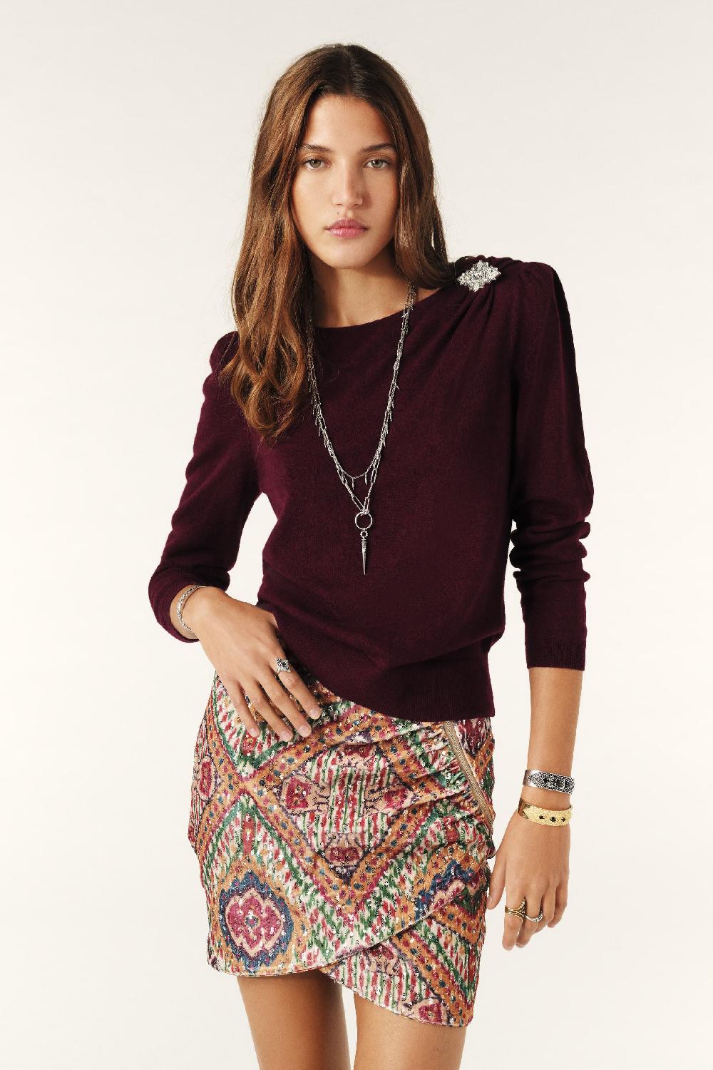 Ba&sh Pull Avec Broche Briana Rouge