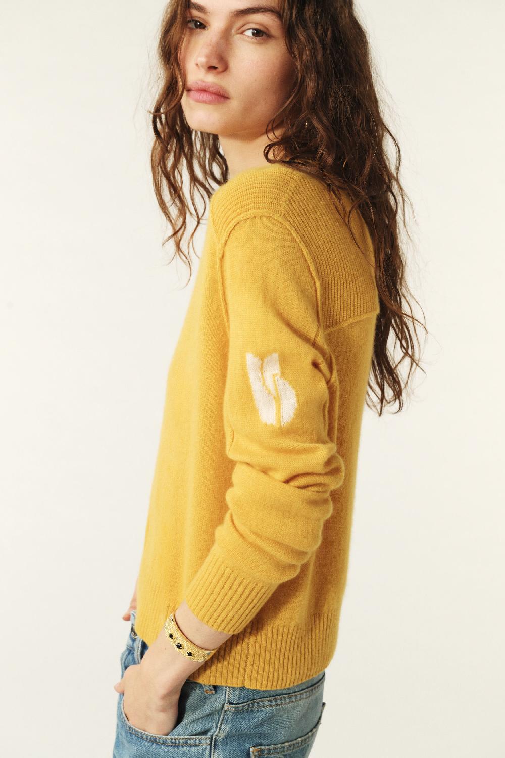 Ba&sh Pull Cachemire Charlotte Jaune