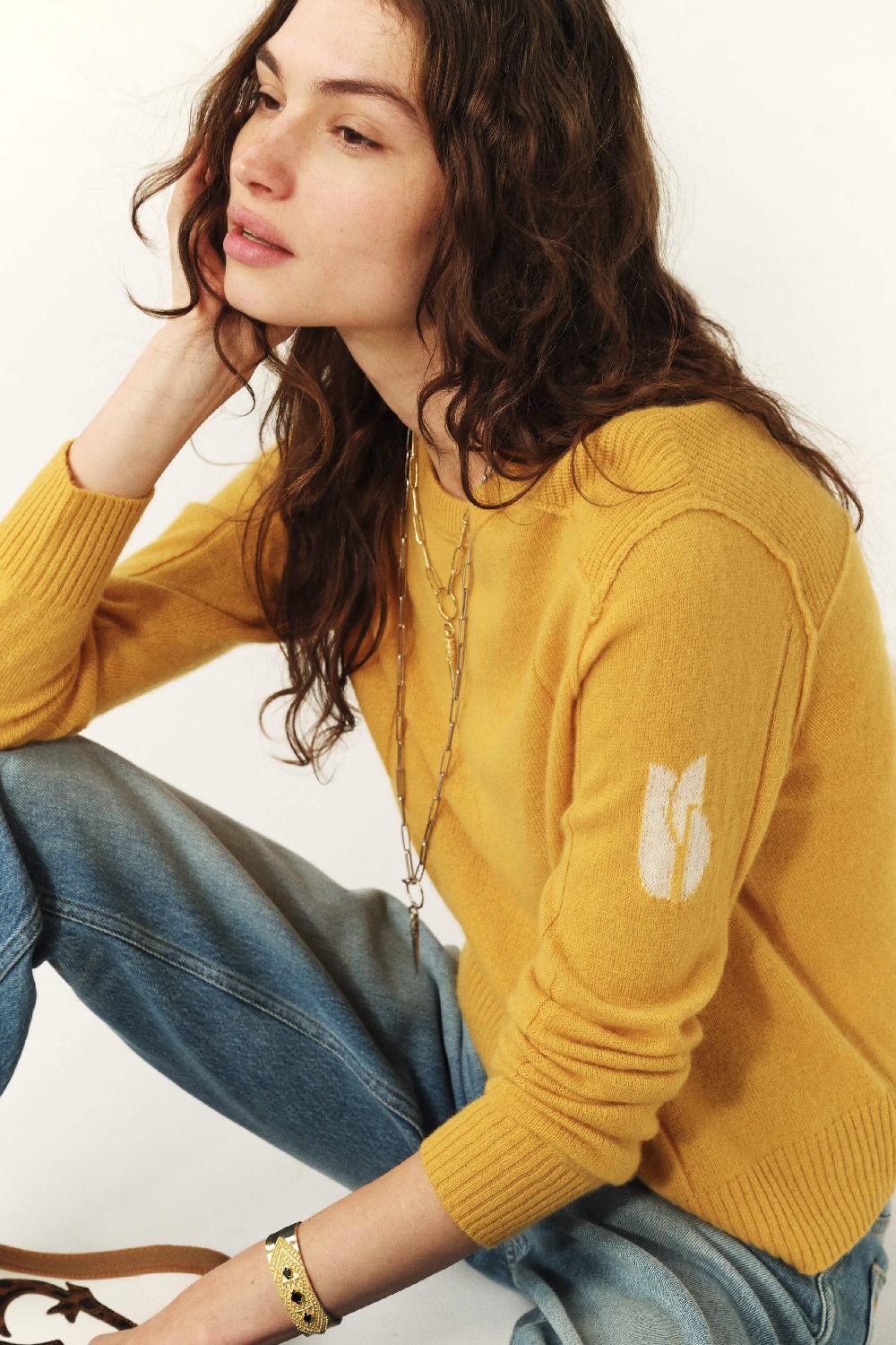 Ba&sh Pull Cachemire Charlotte Jaune