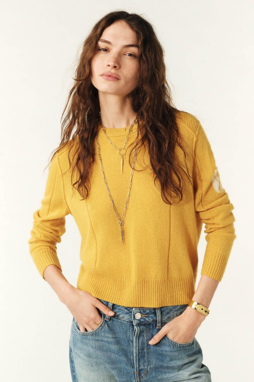 ba&sh Pull Cachemire Charlotte Jaune