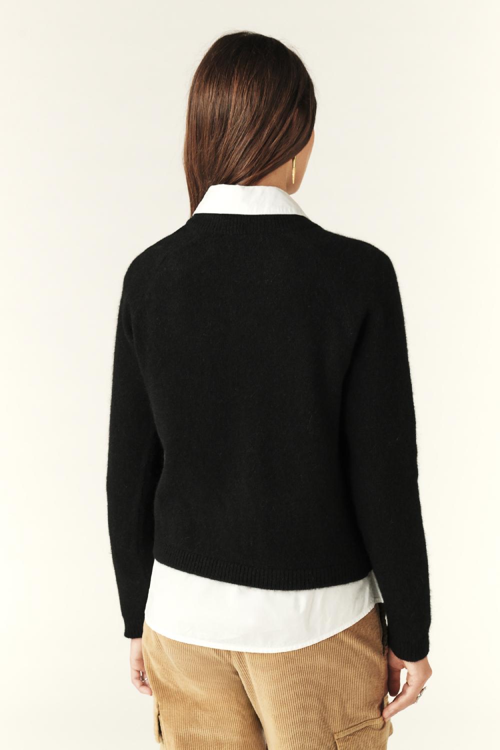 Ba&sh Pull Col Boutonné Doel Noir